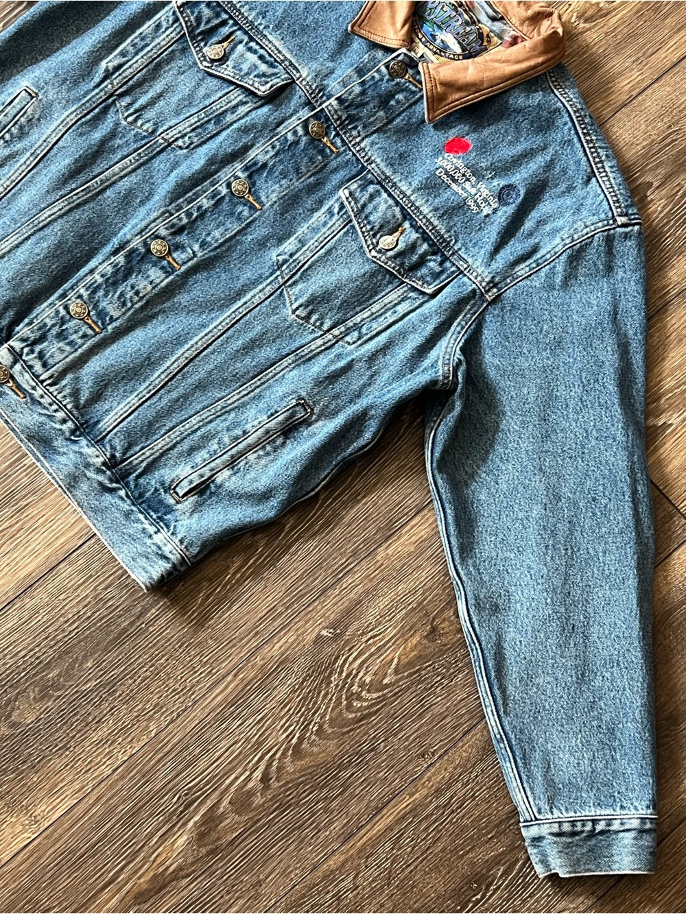 Vintage Dunbrooke Upstream Denim Jacket with Embroidered Logo Size Large - Picture 3 of 13